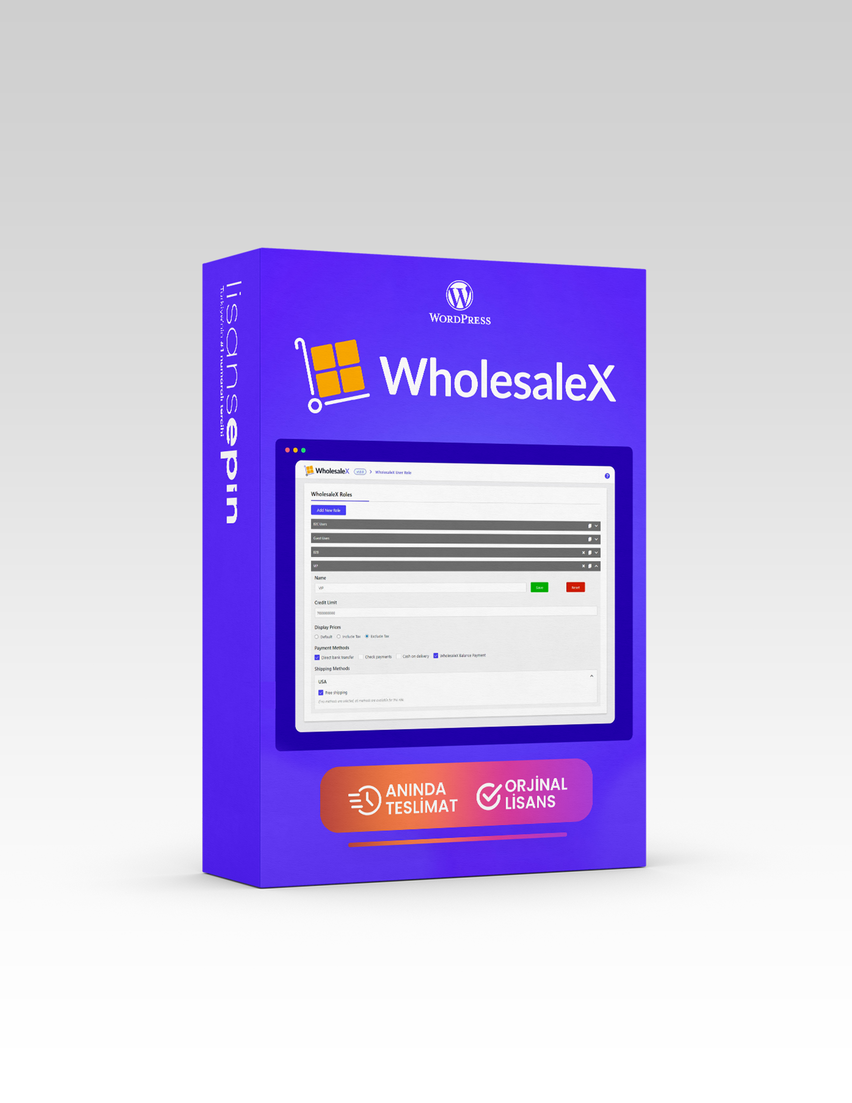 WholeSaleX Wordpress Eklentisi - Lisansepin